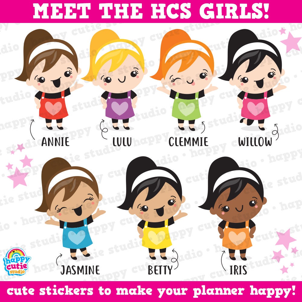 42 Cute Library Time Girl Planner Stickers
