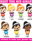 46 Cute Video Call Girl Planner Stickers