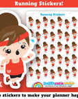 35 Cute Running/Exercise Girl Planner Stickers