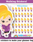 35 Cute Walking/Exercise Girl Planner Stickers