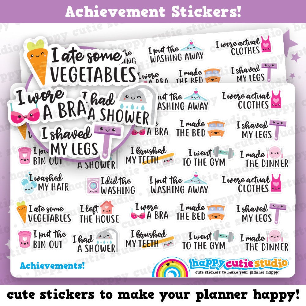 Cute Achievements/Adulting/Winning/Functional/Planner Stickers