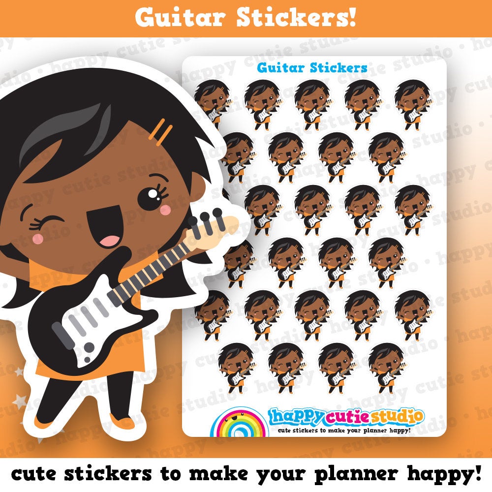 27 Cute Guitar/Music/Rock Chick/Gig Girl Planner Stickers
