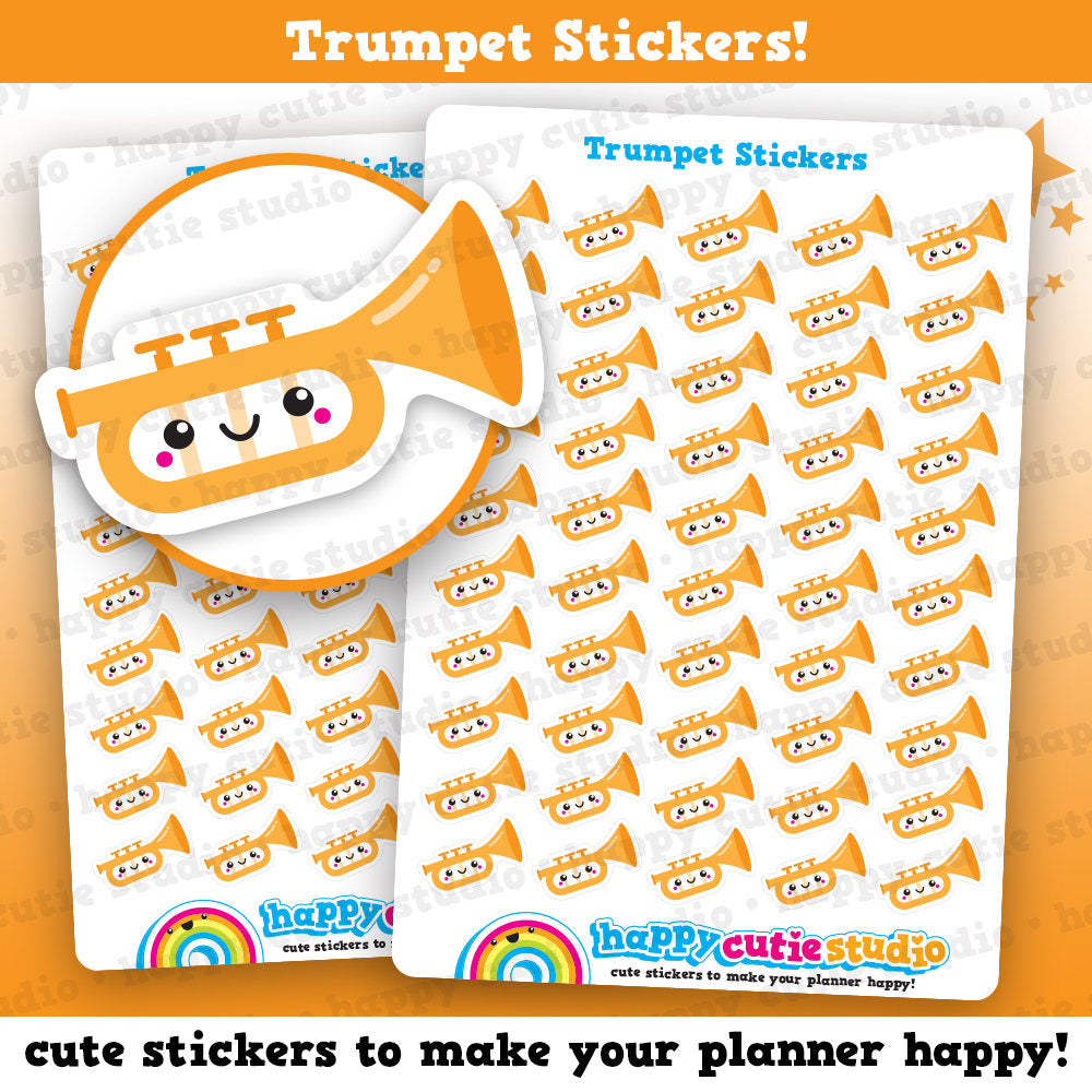 50 Cute Trumpet/Music/Instrument/Lesson Planner Stickers