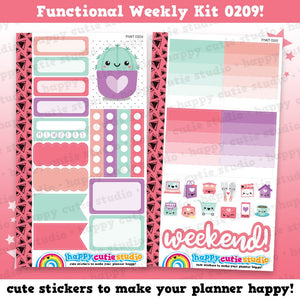 Functional Personal Size Weekly Kit 0209 Planner Stickers/Kawaii/Cute Stickers