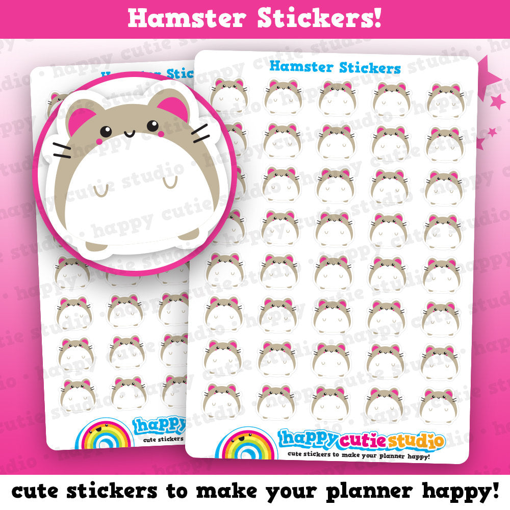 40 Cute Hamster/Gerbil/Pet Planner Stickers