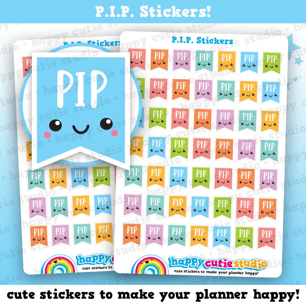 49 Cute P.I.P Flags/Personal Independence Payment/Planner Stickers