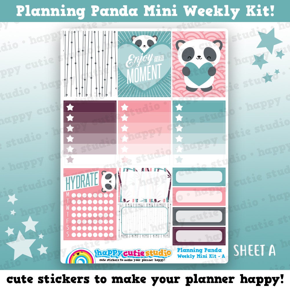 Planning Panda/Planner/Panda MINI Weekly Kit, Planner Stickers