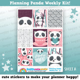 Planning Panda/Cute Panda Bear/Bamboo Weekly Kit, Planner Stickers