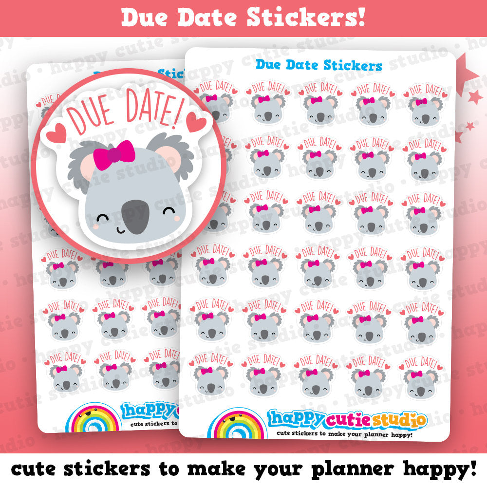 30 Cute Due Date/Pregnancy/Pregnant/Baby Planner Stickers
