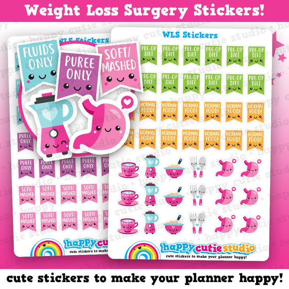 95 Cute Weight Loss Surgery/Bariatric/Gastric/Stomach Planner Stickers