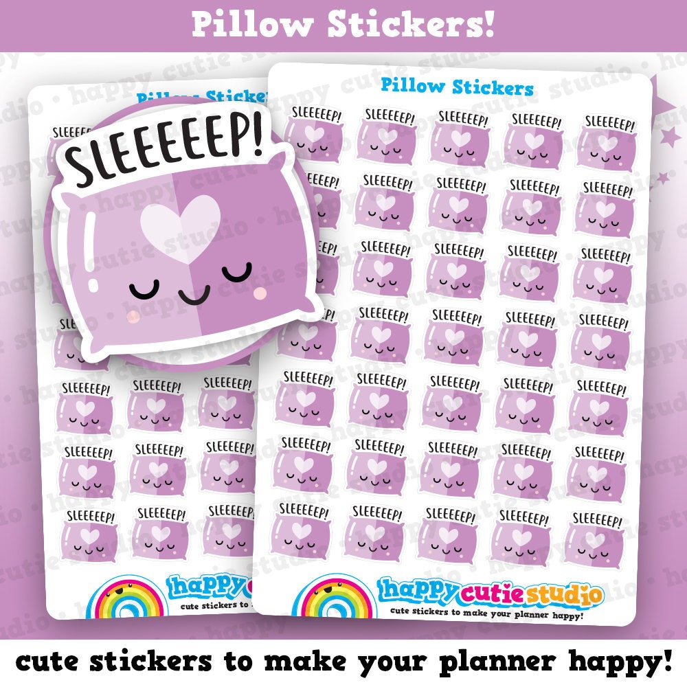 35 Cute Pillow/Sleep/Tired Planner Stickers