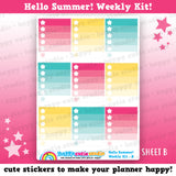 Hello Summer!/Cute Ice Cream/Tropical Weekly Kit, Planner Stickers