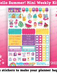 Hello Summer/Ice Cream/Tropical MINI Weekly Kit, Planner Stickers