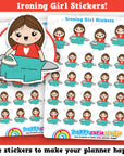 24 Cute Ironing/Laundry/Chores Girl Planner Stickers