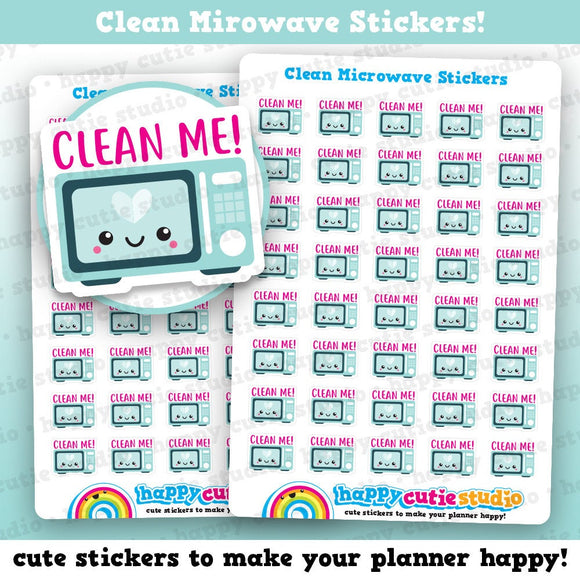 40 Cute Clean Microwave/Kitchen Planner Stickers