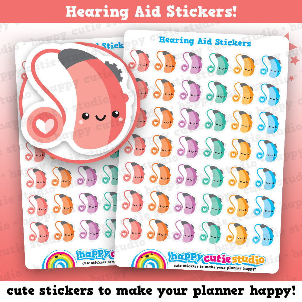 42 Cute Hearing Aid/Audiology Planner Stickers