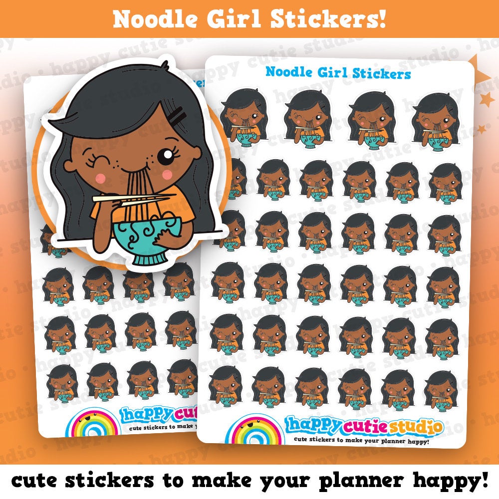 34 Cute Noodle/Takeout/Takeaway/Eating/Food Girl Planner Stickers