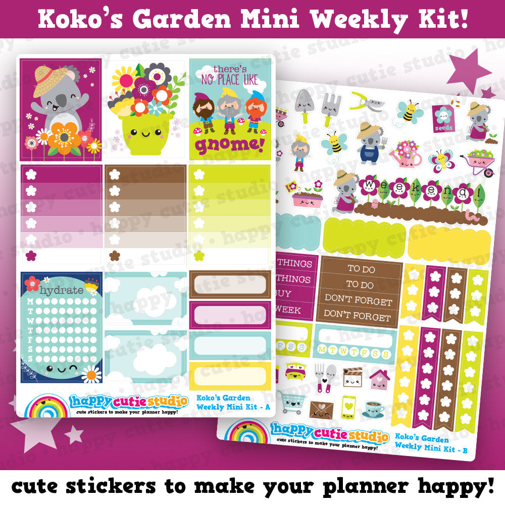 Koko&#39;s Garden/Gardening MINI Weekly Kit, Planner Stickers