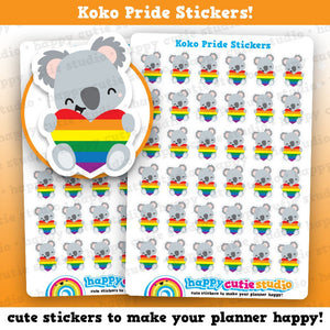 36 Cute Koko the Koala Pride Planner Stickers