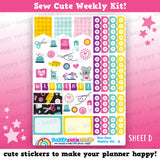 Sew Cute/Sewing/Craft Weekly Kit, Planner Stickers