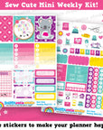 Sew Cute/Sewing/Craft MINI Weekly Kit, Planner Stickers