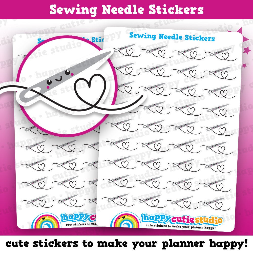 36 Cute Sewing Needle/Sew/Embroidery/Craft/Hobbies Planner Stickers