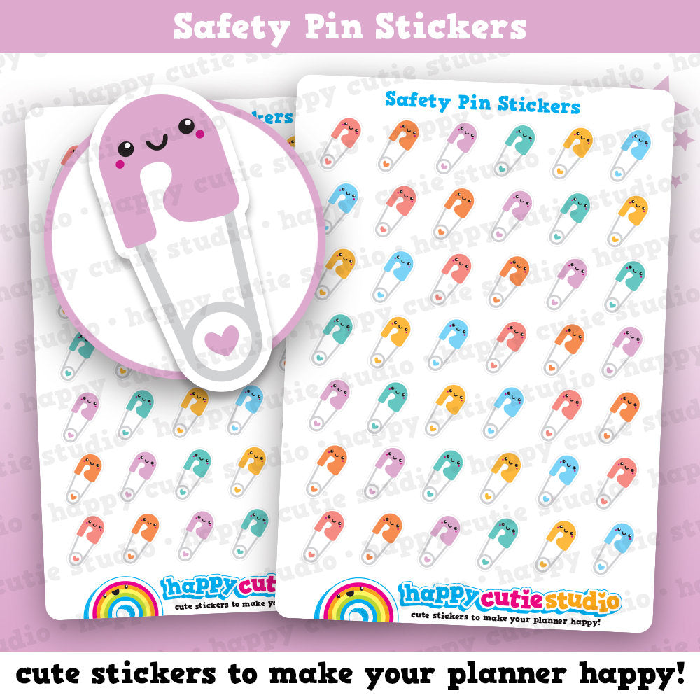 42 Cute Safety Pin/Needle/Sew/Embroidery/Craft/Hobbies Planner Stickers
