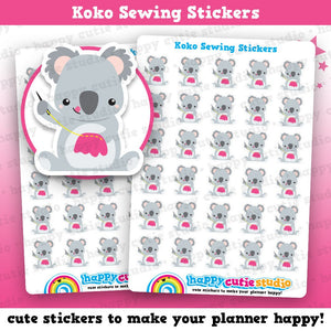 36 Cute Koko the Koala Sewing Planner Stickers