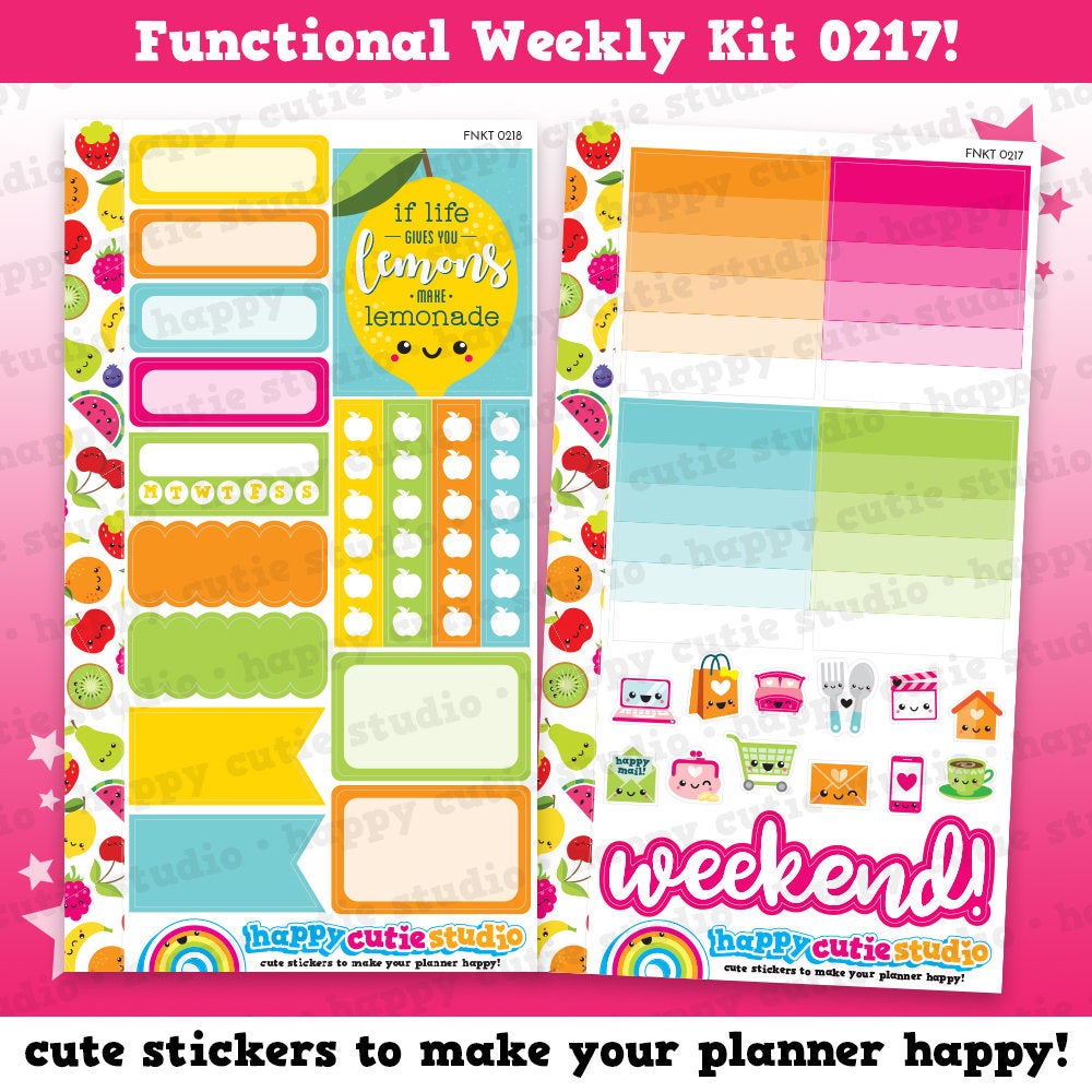 Functional Personal Size Weekly Kit 0217 Planner Stickers