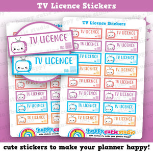 16 Cute TV Licence/Tracker Reminder Planner Stickers