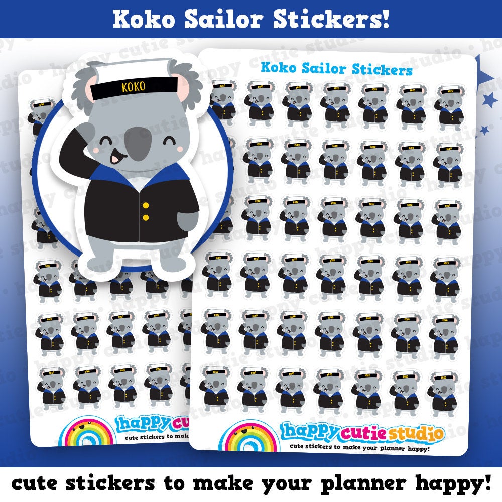 42 Cute Koko the Koala Sailor Planner Stickers