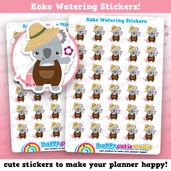 30 Cute Koko the Koala Watering Planner Stickers