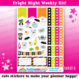 Fright Night/Halloween/Spooky Weekly Kit, Planner Stickers