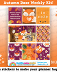 Autumn Daze/Autumn/Fall Weekly Kit, Planner Stickers