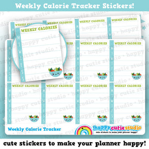 8 Cute Full Box Weekly Calorie Counter/Tracker Planner Stickers