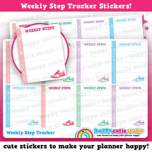 8 Cute Full Box Weekly Step Tracker Planner Stickers