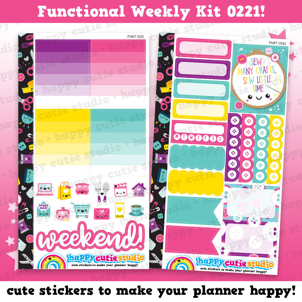 Functional Personal Size Weekly Kit 0221 Planner Stickers/Kawaii/Cute Stickers