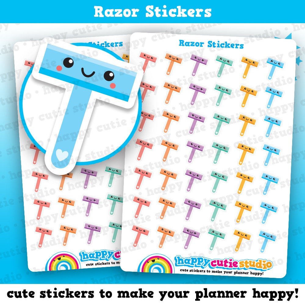 42 Cute Razor/Shave/Reminder Stickers