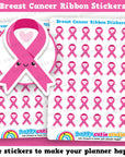 36 Cute Breast Cancer/Pink/Ribbon/Awareness Planner Stickers