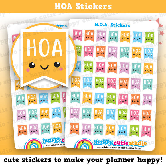 49 Cute H.O.A. Flags/Home Owners Association/Planner Stickers