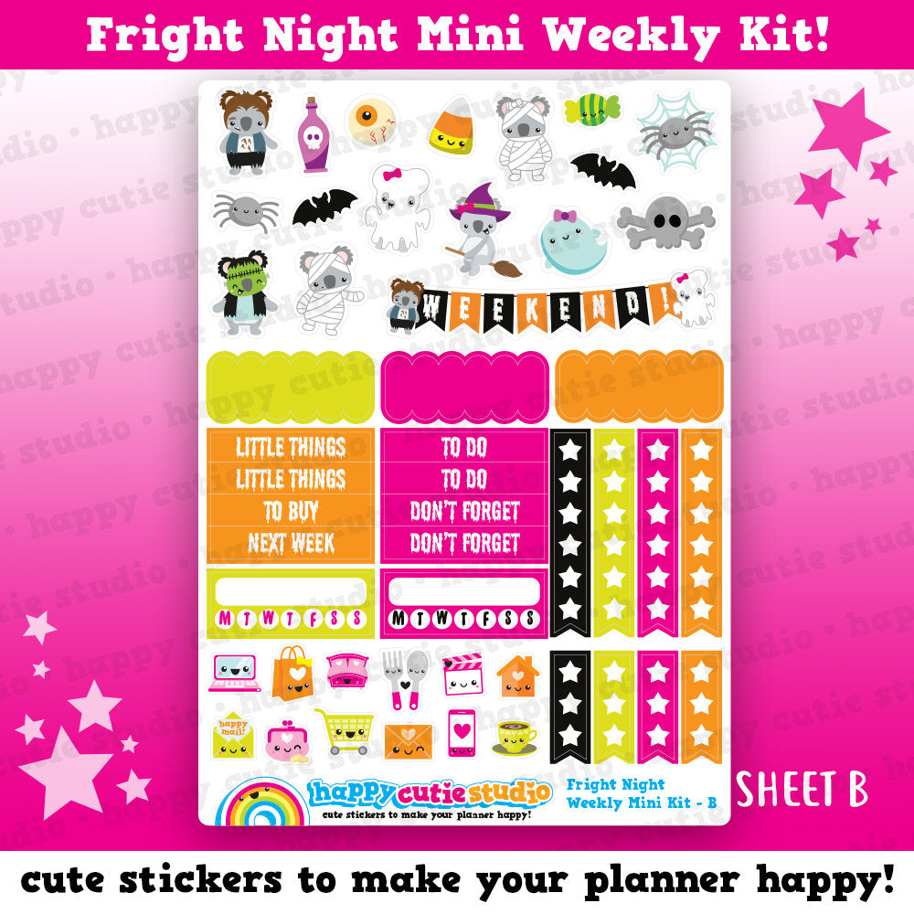 Fright Night/Halloween MINI Weekly Kit, Planner Stickers
