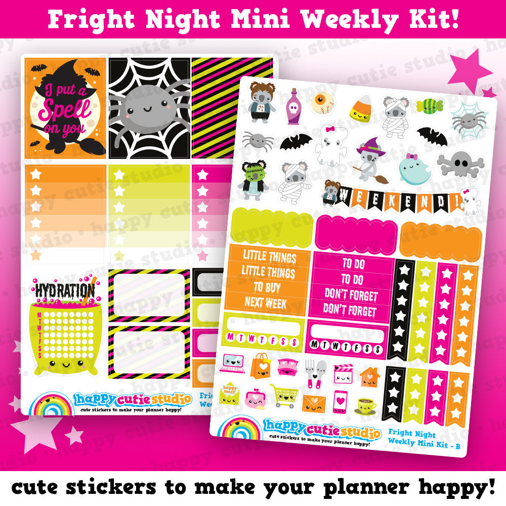 Fright Night/Halloween MINI Weekly Kit, Planner Stickers