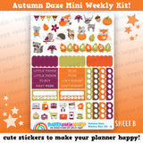 Autumn Daze/Autumn/Fall MINI Weekly Kit, Planner Stickers