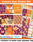 Autumn Daze/Autumn/Fall Weekly Kit, Planner Stickers