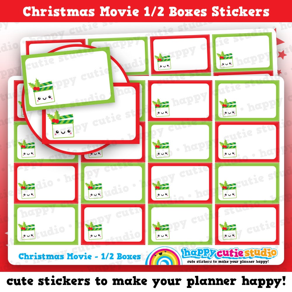 16 Cute Christmas Movie Half Boxes/Cinema/Film Planner Stickers