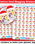 42 Cute Christmas Food/Groceries Shopping Girl Planner Stickers
