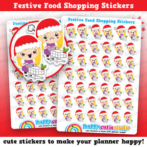 42 Cute Christmas Food/Groceries Shopping Girl Planner Stickers