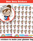 36 Cute Door Duty/Teacher Girl Planner Stickers
