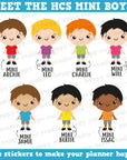 48 Cute Mini HCS Boys Kickboxing Planner Stickers