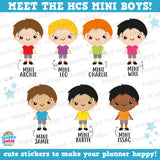 41 Cute Mini HCS Boys Happy/Toddler/Child/Kid Planner Stickers
